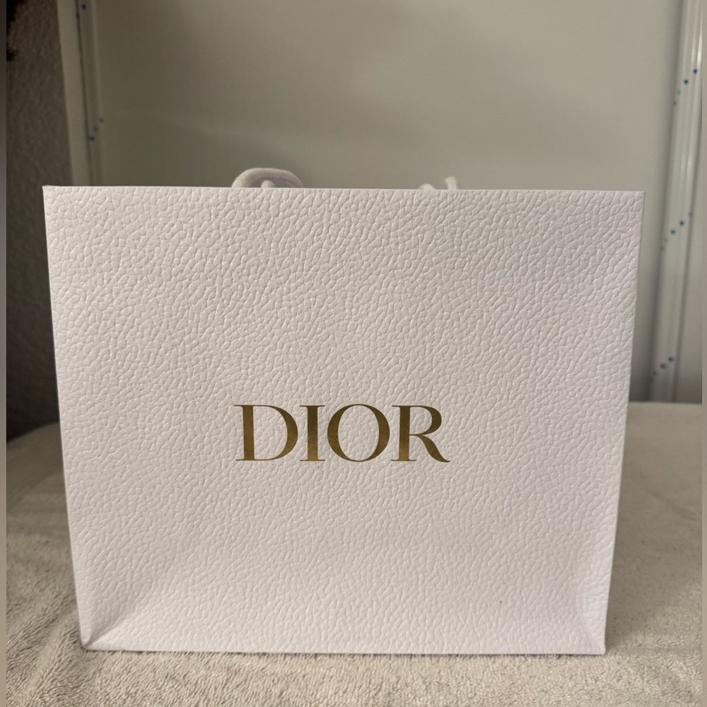 Dior textured gift bag w/ ribbon